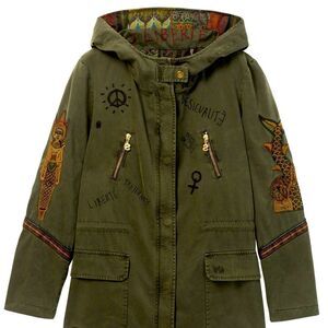 Desigual Hooded Ethnic Parka size 38 s/m